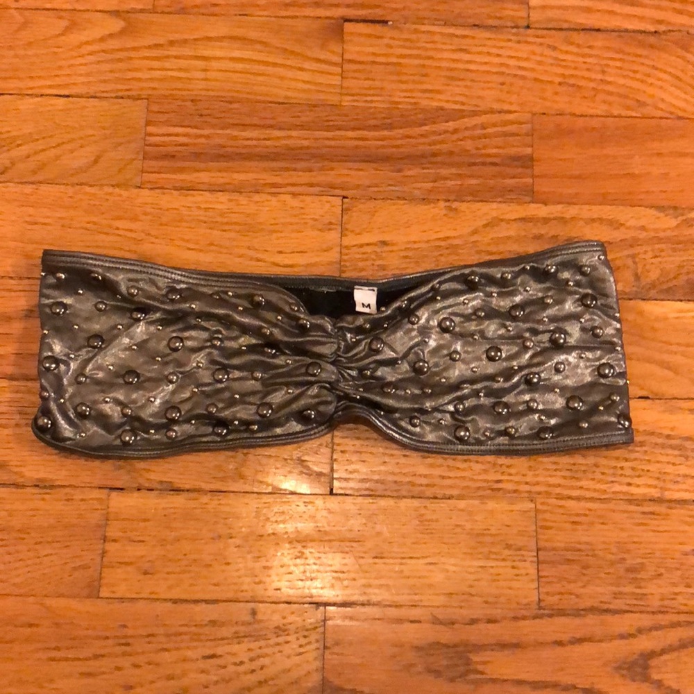 Kettle Black Metallic Bandeau with Studs
